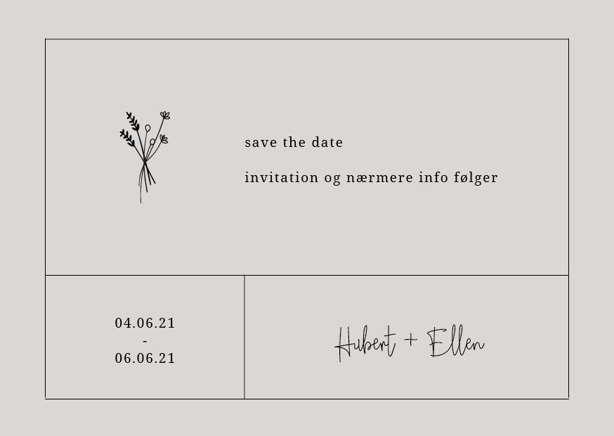 Minimalistisk - Hubert & Ellen Save the date 2